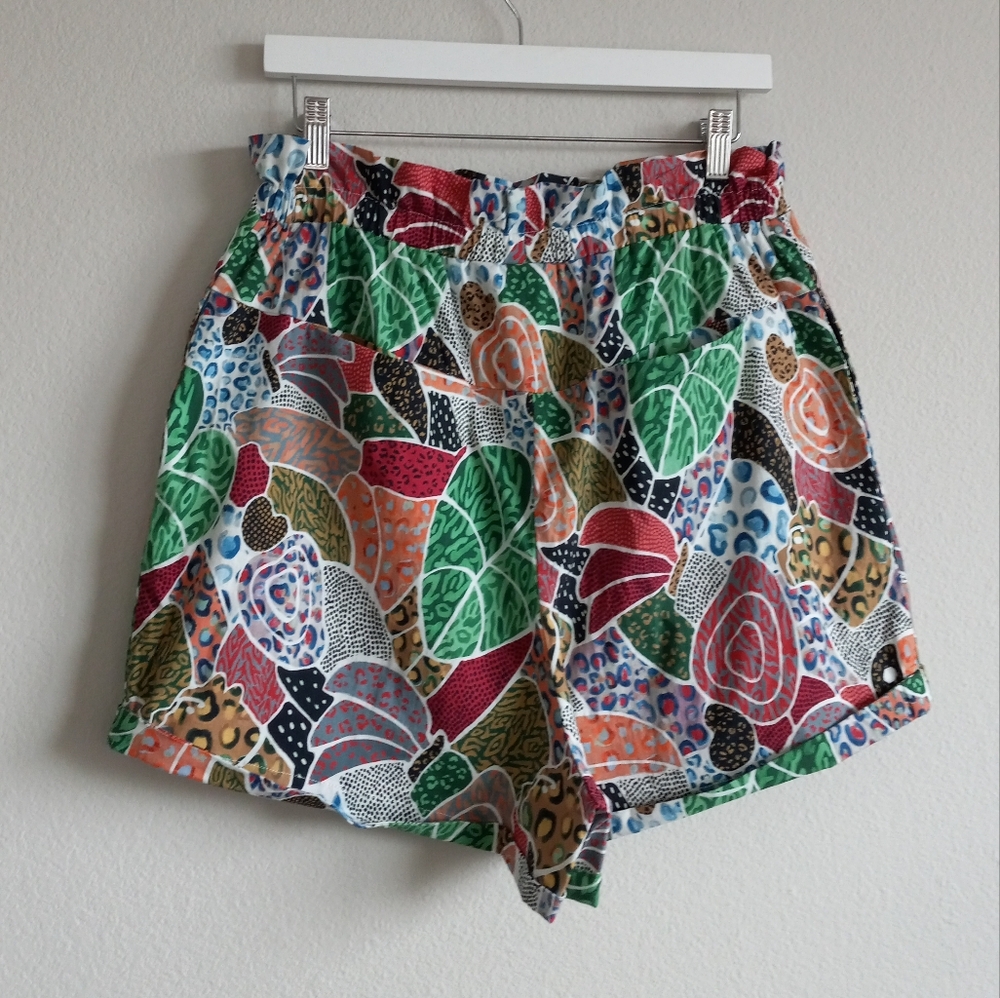 Farm Rio × Anthropologie Poplin Swing High Rise Pull On Shorts L - Picture 3 of 15